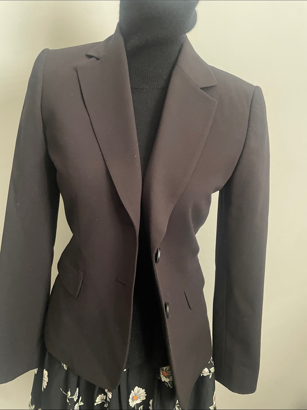 Tahari ASL Black Women's Tailored Two-Button Blazer